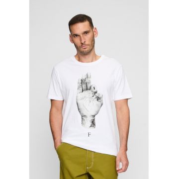 Tricou regular fit cu decolteu la baza gatului