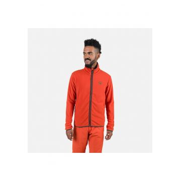 Bluza sport  Strawpile fleece - cu fermoar - pentru barbati - portocaliu -