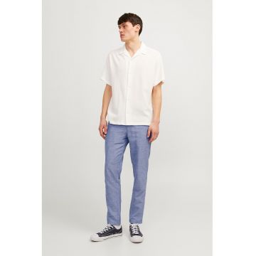 Pantaloni din amestec de bumbac si in cu croiala dreapta