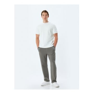 Pantaloni drepti din amestec de bumbac