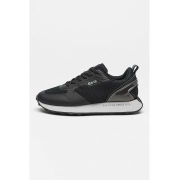 Pantofi sport din plasa cu insertii din material sintetic