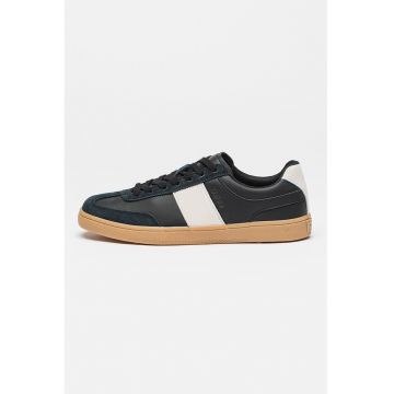 Pantofi sport low cut cu garnituri din piele intoarsa