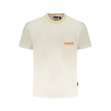 Tricou barbati cu buzunar pe piept - Murlo - cu imprimeu - alb