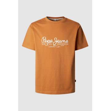 Tricou cu decolteu la baza gatului si imprimeu logo