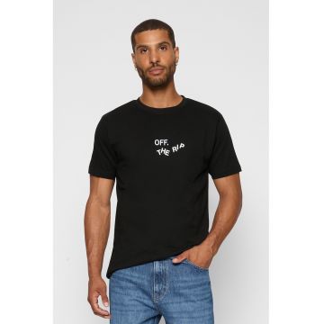 Tricou cu decolteu la baza gatului si imprimeu text