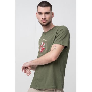Tricou cu imprimeu grafic frontal - Verde feriga