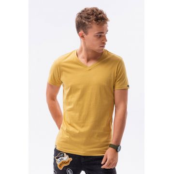 Tricou de bumbac cu decolteu in V