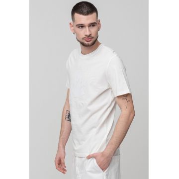 Tricou de bumbac cu logo supradimensionat