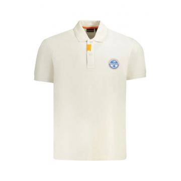 Tricou polo barbati - cu imprimeu cu logo - Regular fit - Alb