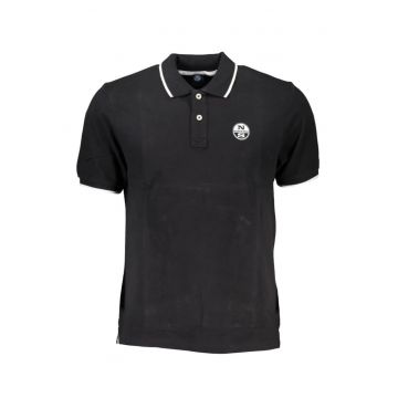 Tricou polo barbati - cu mini logo brodat - Regular fit - Negru