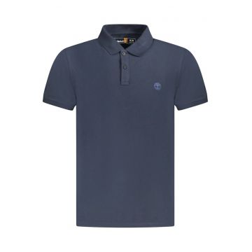 Tricou polo barbati - cu mini logo brodat - Slim fit - Bleumarin