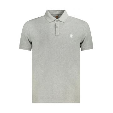 Tricou polo barbati - cu mini logo brodat - Slim fit - Gri