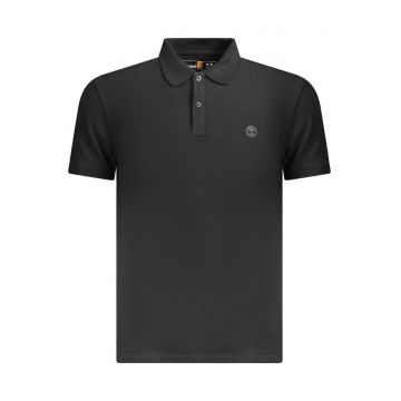 Tricou polo barbati - cu mini logo brodat - Slim fit - Negru