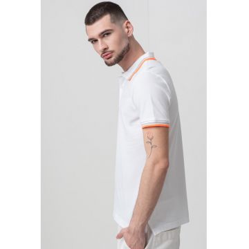 Tricou polo cu detalii dungi