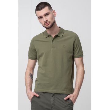 Tricou polo de bumbac pique - Verde feriga