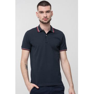 Tricou polo din bumbac cu model uni
