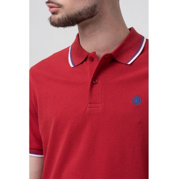 Tricou polo din material pique si logo discret