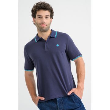 Tricou polo din material pique si logo discret