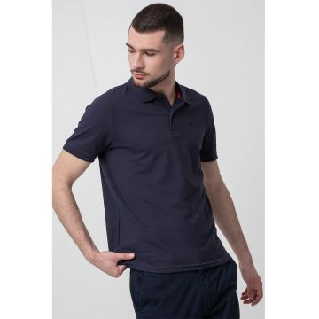 Tricou slim fit cu guler polo - Bleumarin