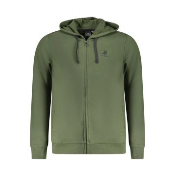U.S. Grand POLO hanorac barbati cu fermoar si gluga  - logo brodat - cu buzunare - verde