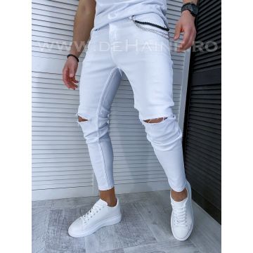 Blugi barbati conici albi cu mici defecte DEF739  D3-5.3