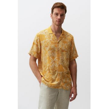 Camasa din amestec de in cu imprimeu tropical
