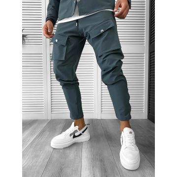Pantaloni de trening slim fit verde inchis 6050 N8-3.1