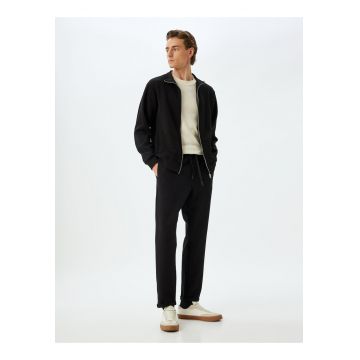 Pantaloni din amestec de bumbac cu snur de ajustare