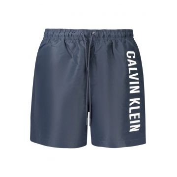 Pantaloni scurti barbati pentru inot cu imprimeu cu logo - regular fit -  Bleumarin -