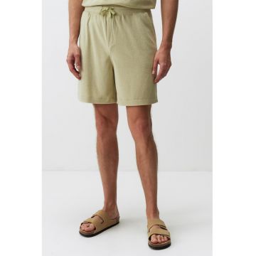 Pantaloni scurti cu snur si buzunare laterale - Bej -
