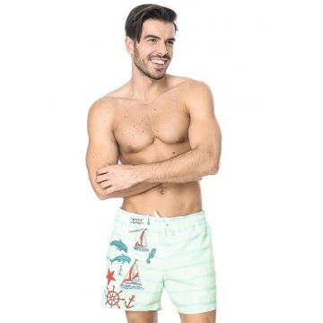 Pantaloni scurti de baie cu imprimeu nautic