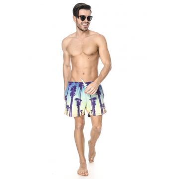 Pantaloni scurti de baie cu imprimeu tropical