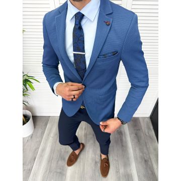 Sacou barbati slim fit  albastru 11878 41-3.2