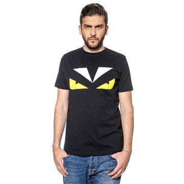 Tricou cu decolteu la baza gatului si imprimeu