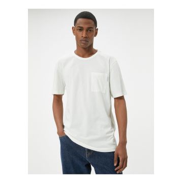 Tricou cu model uni si maneci cazute