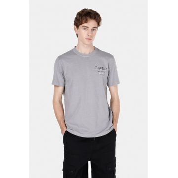 Tricou regular fit cu decolteu la baza gatului