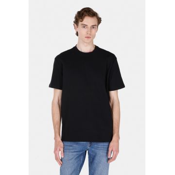 Tricou texturat cu decolteu la baza gatului