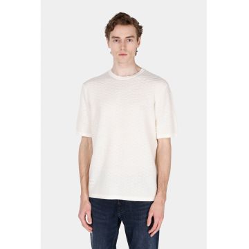 Tricou texturat din amestec de lyocell