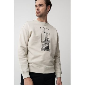 Bluza sport regular fit de bumbac cu imprimeu