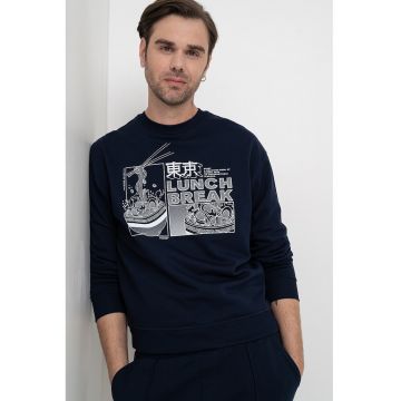 Bluza sport regular fit de bumbac cu imprimeu