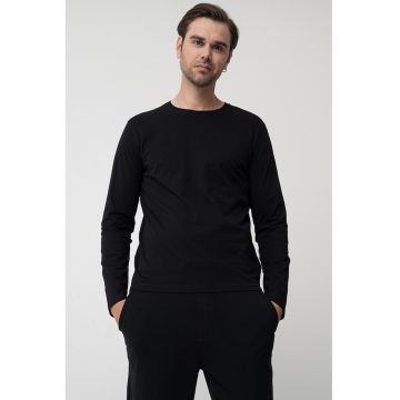 Bluza uni cu decolteu la baza gatului