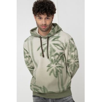 Hanorac din amestec de bumbac cu model tropical