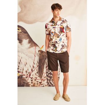Medicine tricou polo culoarea bej, modelator