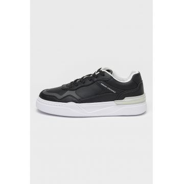 Pantofi sport de piele ecologica cu insertii contrastante