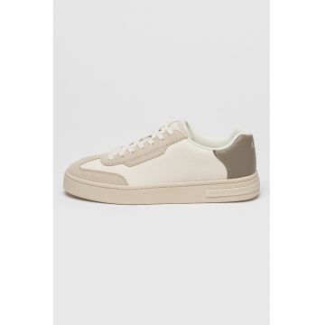 Pantofi sport din piele ecologica cu detaliu logo