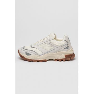 Pantofi sport din piele intoarsa cu segmente din plasa