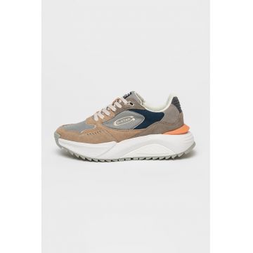 Pantofi sport wedge din piele intoarsa si material textil Duko