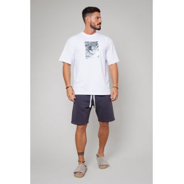 Set tricou imprimat si pantalon scurt White/Grey Anthracite White/Grey Anthracite