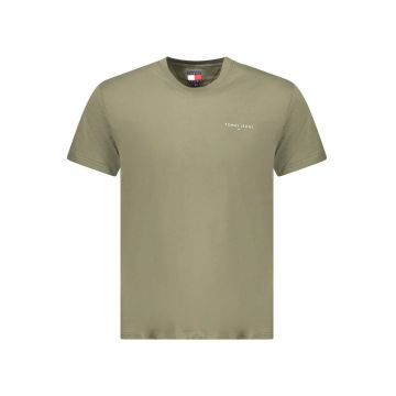 Tricou barbati - cu mini imprimeu - Regular fit - Verde inchis -