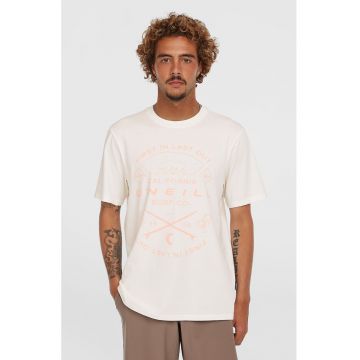 Tricou cu imprimeu si decolteu la baza gatului